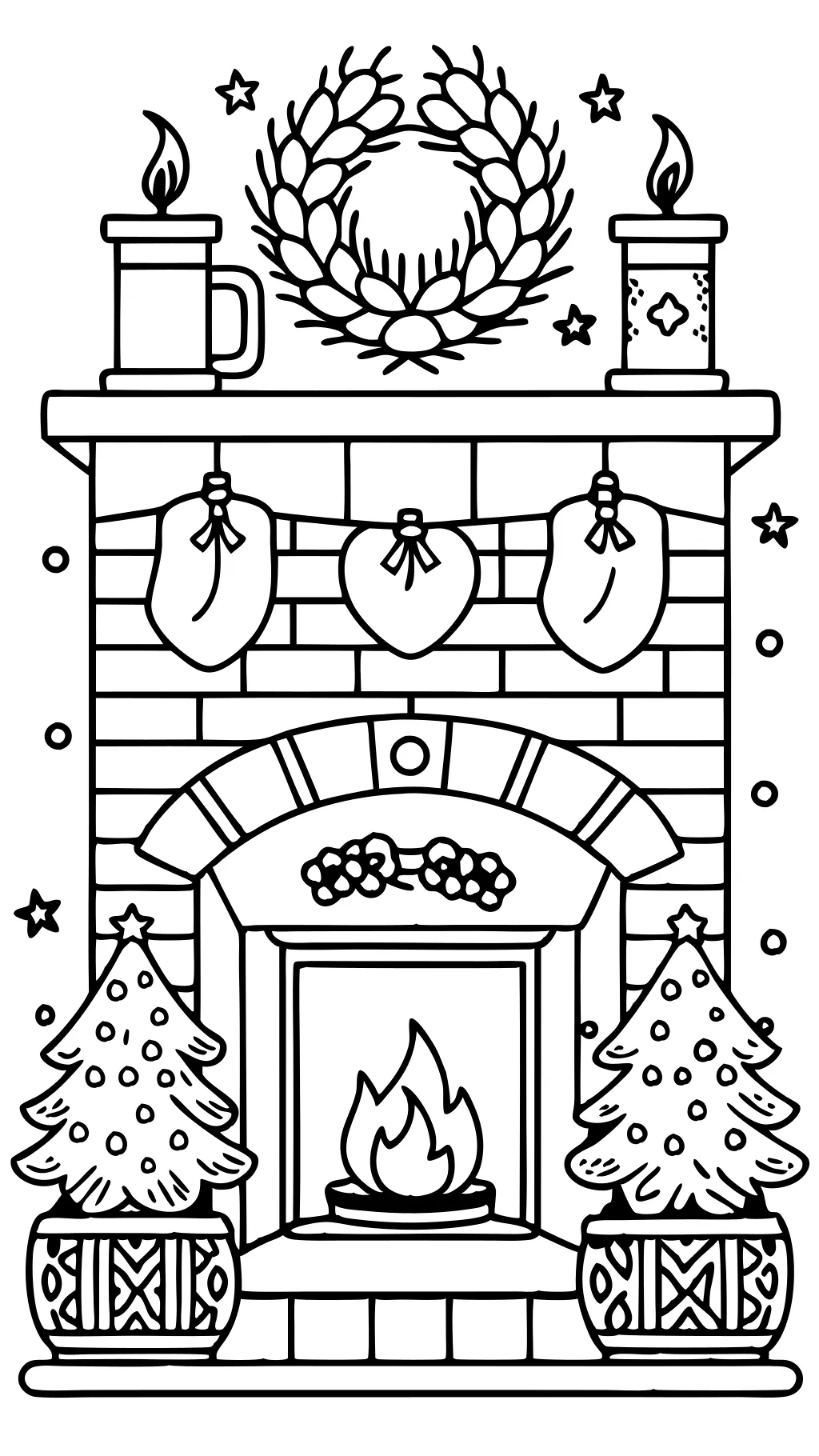 fireplace coloring page